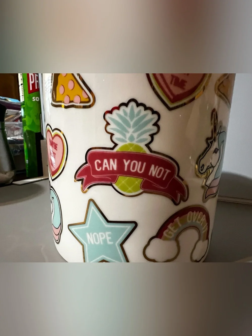 Cracker Barrel stoneware mug 17 oz Unicorn mood cup